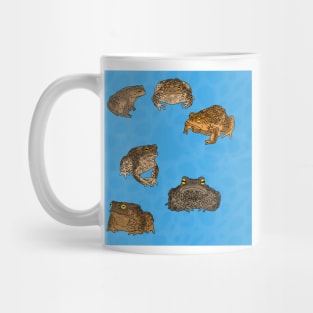 Toads Pattern Blue Mug